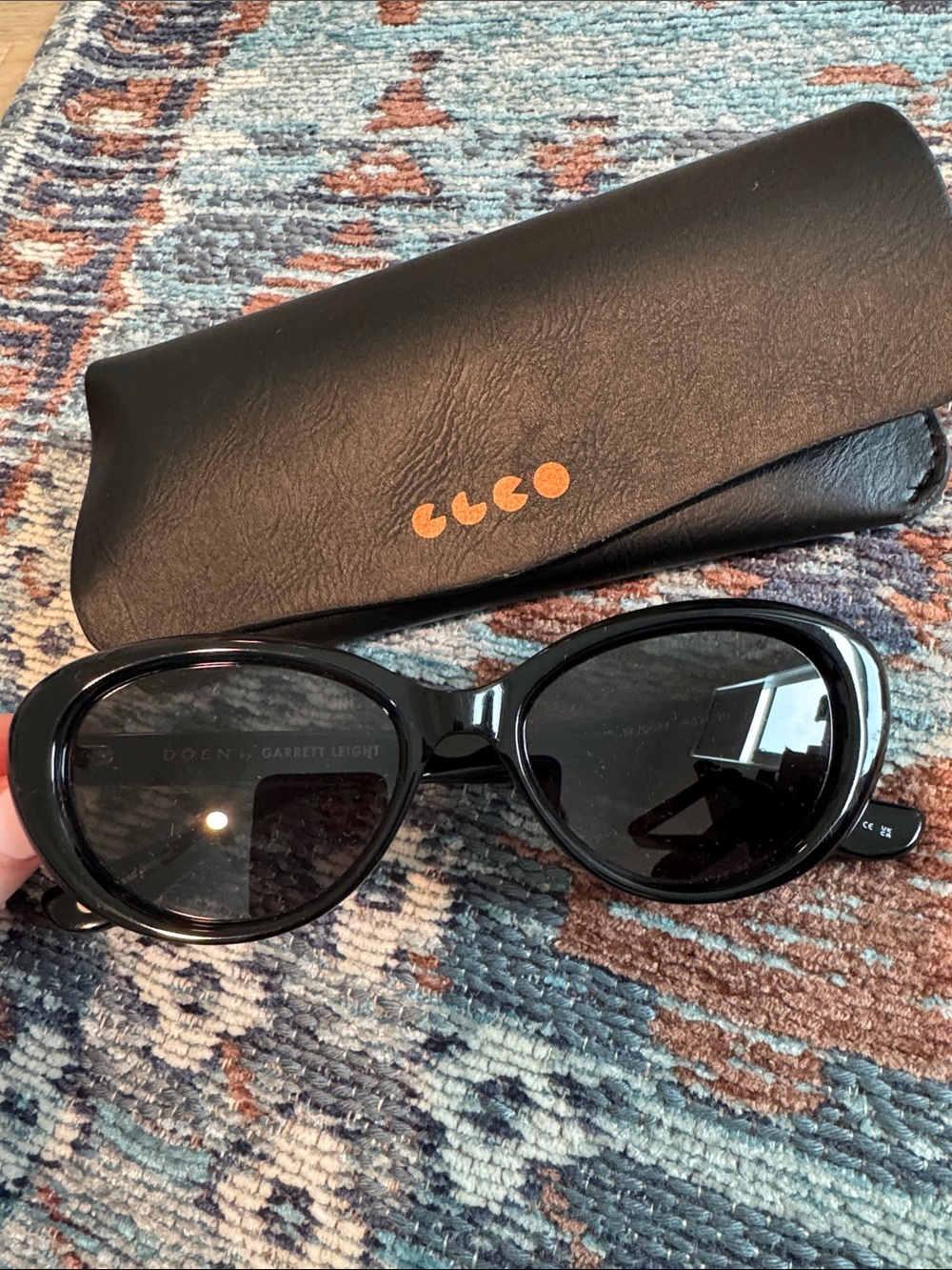 Doen x Garrett Leight Black Cat-Eye Sunglasses